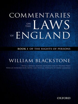 cover image of The Oxford Edition of Blackstone's